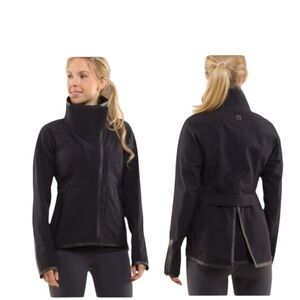 Lululemon Harmony Softshell Water Repellent Fleece Full Zip Jacket Coat Black 8